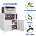 thumbnail image 4 of Mobile Office Storage Cabinet with Doors and Shelves, Lateral Filing Cabinet for Home Office, Printer Stand with Open Storage for Letter/Legal Size Files (White), 4 of 9