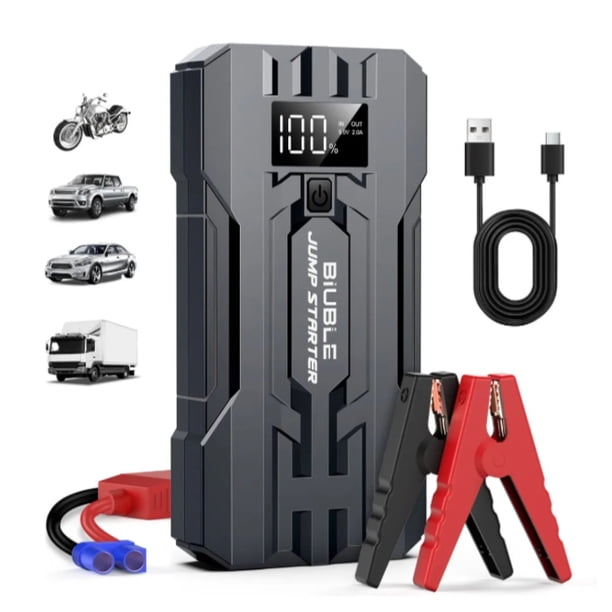 Arrancador De Batería 3000 A 20000mah Portátil Para Coche 4 A 8 Cilindros Con Pantalla Digital