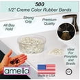 thumbnail image 5 of Amelia Beauty | 1/2in, White, Elastic Rubber Band Pony Tail Holders | Made in USA, Ideal for Ponytails, Braids, Twists, Dreadlocks, Styling Accessories for Women, Men and Girls | 500 Pack, 5 of 6