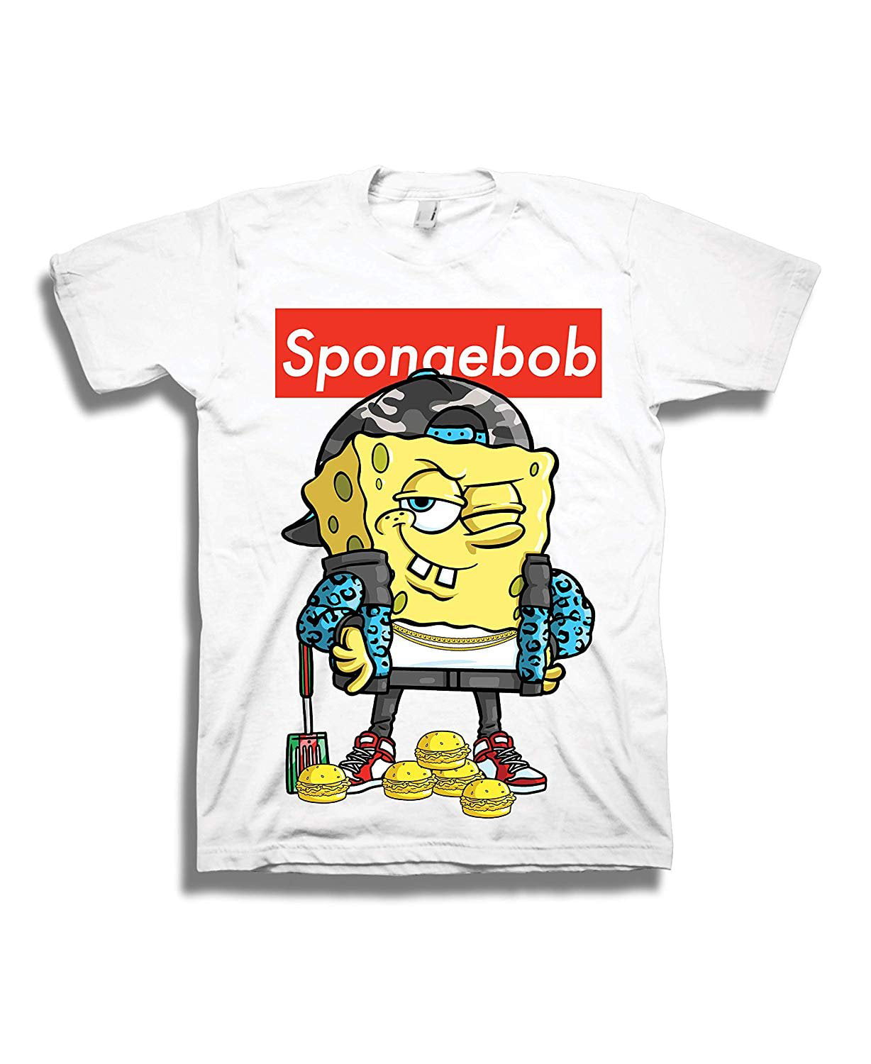 Nickelodeon - Mens Spongebob Squarepants Shirt - Spongebob Supreme Tee - Classic Swag T-Shirt ...