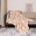 thumbnail image 2 of Bmisegm Autumn and Winter Blankets Double Layer Thickened Comfortable Wool Bed Sheets Christmas Blanket Mattress Cover Blanket Snowflake Warm Heated Blanket Khaki A, 2 of 7
