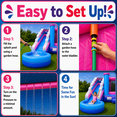 thumbnail image 4 of Pogo Bounce House Crossover Double Water Slide Bouncy Castle Combo Pink Removable Pools 16.5 ft L x 15 ft W x 11 ft H, 4 of 8