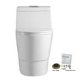 thumbnail image 4 of Woodbridge T-0001 , Dual Flush Elongated One Piece Toilet with Soft Closing Seat, Comfort Height, Water Sense, High-Efficiency, Rectangle Button, Pure White, 4 of 11