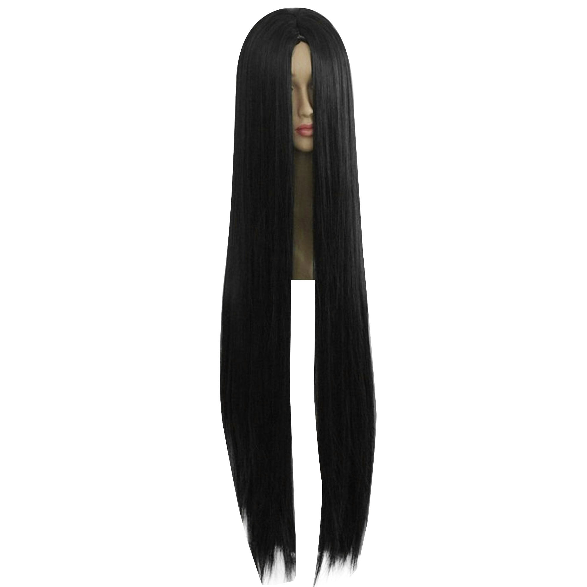 Unique Bargains Human Hair Wigs For Women 35 Black Wigs With Wig Cap