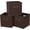 Coffee, variant on Fabric Cubby Storage Bins,13x13x13 Inches ,Cube Organizer Bins Foldable Storage Bins with Dual Handles Fabric Organizer Bins and Basket Storage Box,Set of 3 ,Navy Blue