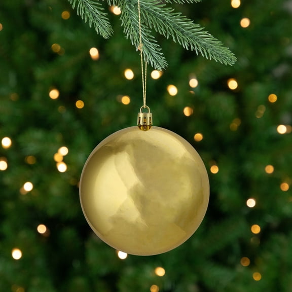 Northlight 12ct Shatterproof Shiny Christmas Ball Tree Ornament Set 4" - Gold