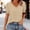 Khaki women's polka dot t-shirt a1, variant on Women's Polka Dot Button Down T-Shirt V Neck Short Sleeve Casual Blouse Vacation Travel Fashion Top, Red M
