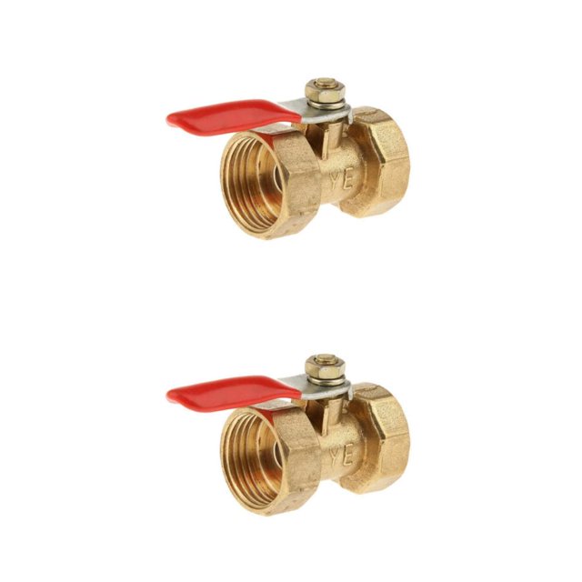 Thinsony Various Type Ball Valve Threaded Brass Valve Ball FF 20mm Red 2Set