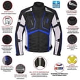 thumbnail image 3 of Motorcycle Jacket For Men Textile Motorbike Dualsport Enduro Motocross Racing Biker Riding CE Armored Waterproof All-Weather (Blue, XL), 3 of 5
