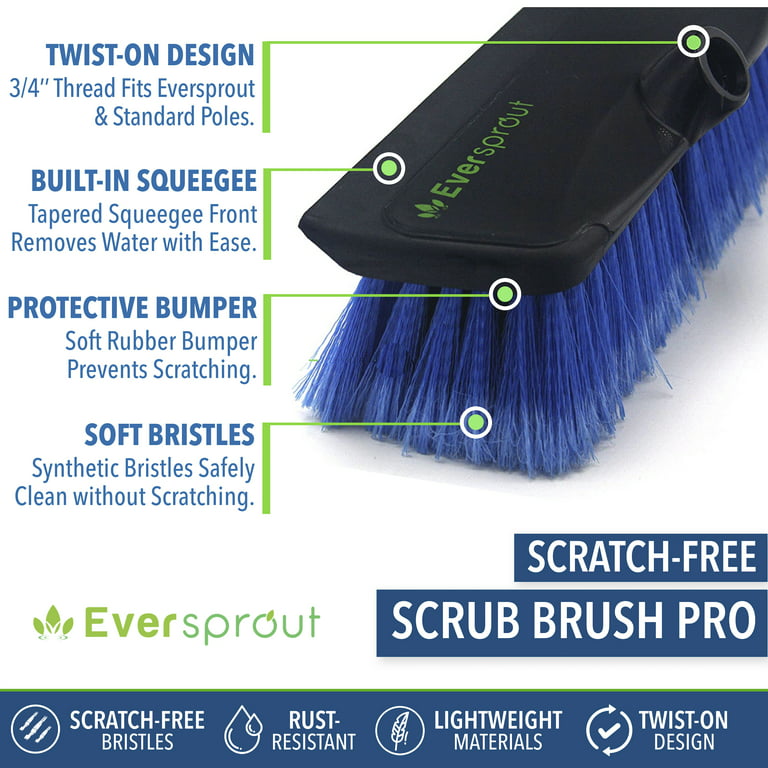 EVERSPROUT 5-to-12 Ft Car Brush with Rubber Bumper, Lightweight Extension  Pole Handle, Soft Bristles Car Wash Brush, RV Wash Brush, Truck Wash Brush,  Boat Brush, Solar Panel Cleaning Brush and Pole 
