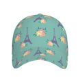 thumbnail image 4 of Baseball Cap, Flowers Eiffel Towers Sun Hats For Men Women, Adjustable Golf Dad Hat For Outdoor Activities, 4 of 8