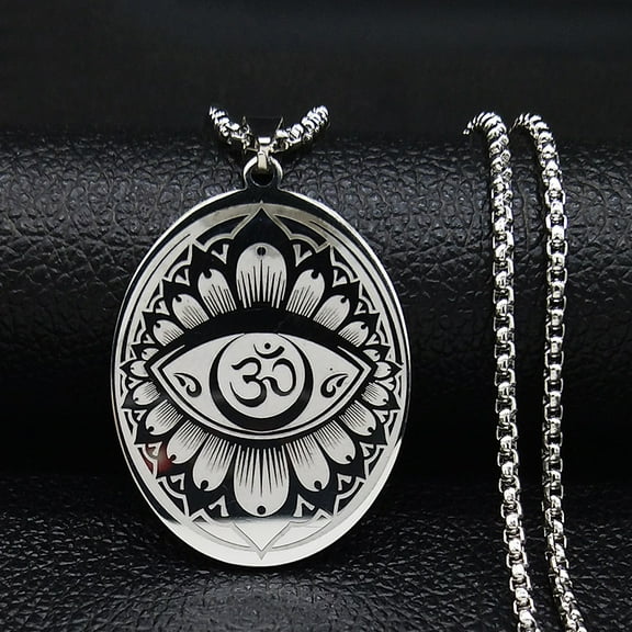 New style lotus Mara Necklaces Chain for Women/Men Indian Yoga Mandala 14K White Gold Necklaces Jewelry
