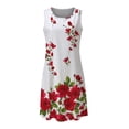 thumbnail image 4 of Vestido sin mangas con cuello redondo y estampado floral informal para mujer Conjunto de dos piezas de abrigo sólido Pompotops ghjkhdj1890, 4 of 6