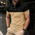 thumbnail image 2 of MQLKF Men's Four Seasons Leisure Fashion Assorted Colors Design Lapel Button Short Sleeve Tops Stylish Breathable Comfortable Breathable Handsome Men's Polo Shirt, 2 of 9