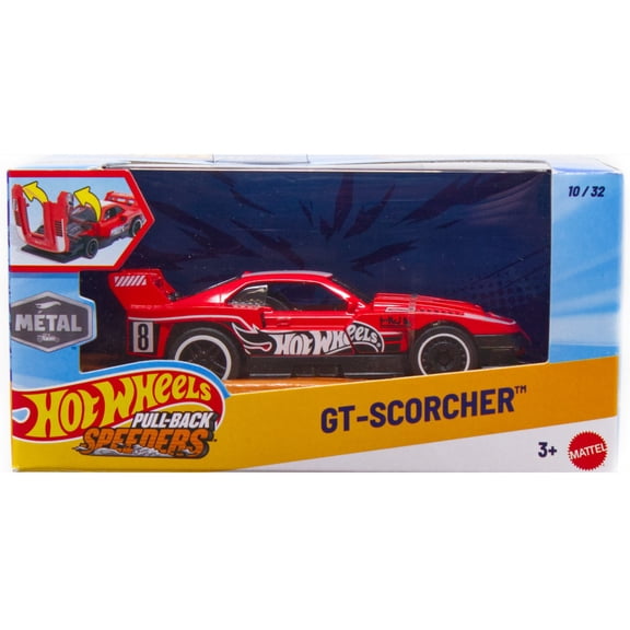 Hot Wheels Pull-Back Speeders GT-Scorcher Diecast Pull-Back Car