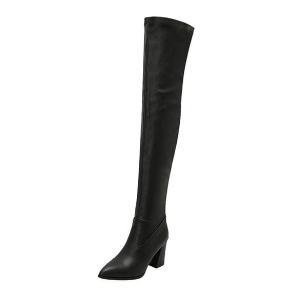Black Women Thigh High Boots Slouchy Fit Comfortable For Fashion Forward Looks
