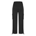 thumbnail image 5 of DDAPJ pyju High Waisted Cargo Pants for Women Athletic Joggers Lightweight Outdoor Casual Hiking Pants with Drawstring Ankle Cuffs Black XXL, 5 of 7