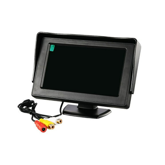 Kyusrd Vehicle Universal LCD Display 4.3-inch Monitor With Sunshade Car 9-35V Universal Support Two-way Video Input You Can Watch Movies and TV Programs,
