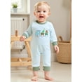 thumbnail image 5 of Rovasas Baby Boy Romper Embroidered Striped Long Sleeve Infant Jumpsuit, 5 of 9