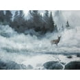 thumbnail image 2 of Lynnsy, B. 24x19 White Modern Wood Framed Museum Art Print Titled - Deer Path III, 2 of 4