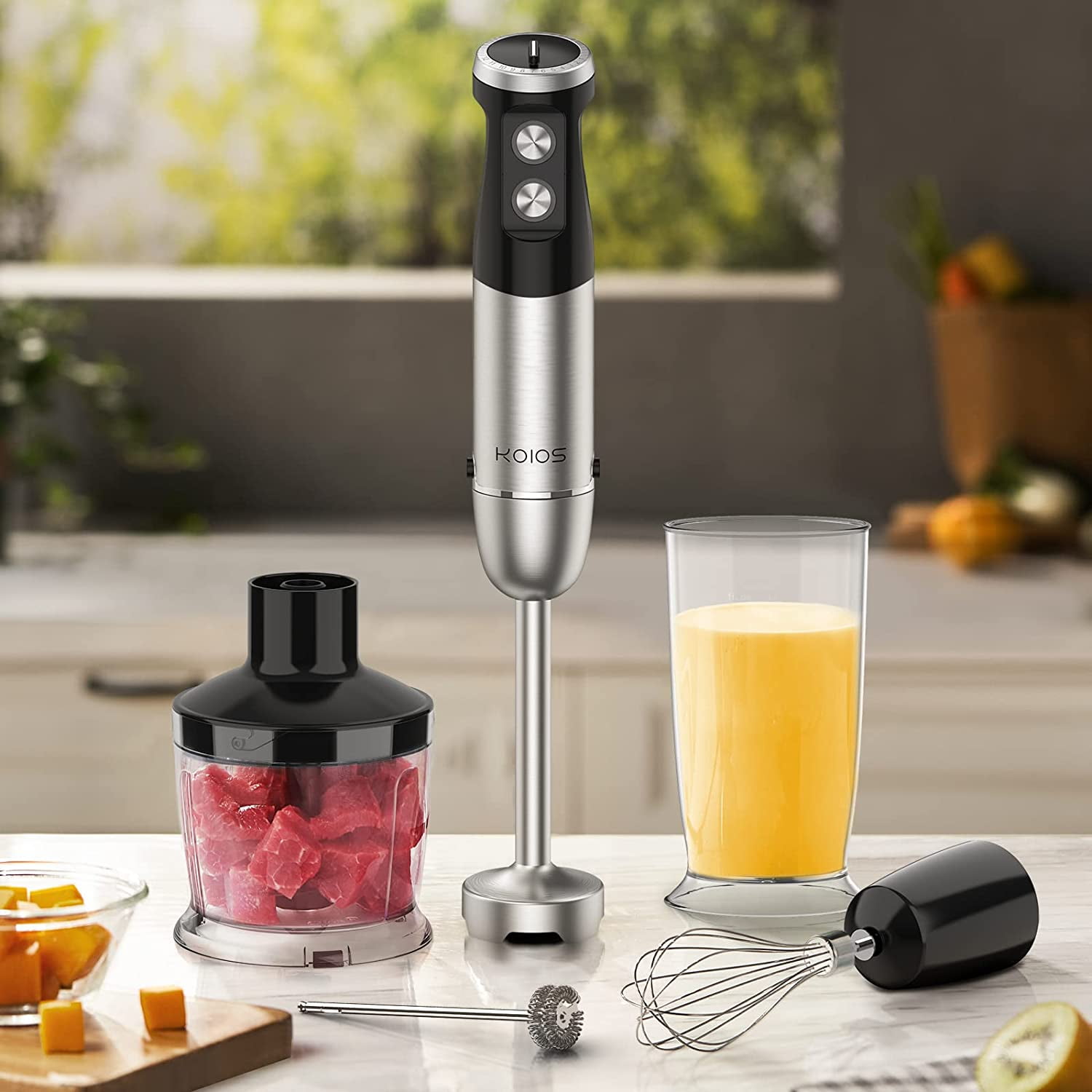 Hand Blender Stick KOIOS Immersion blender 12-Speed 5 in 1 with Whisk  Frother