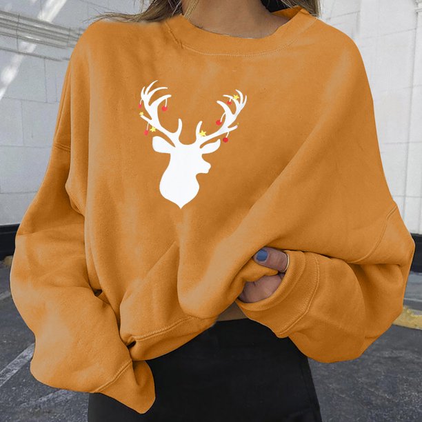 Pntutb Navidad moda mujer Casual manga larga impreso señoras sudaderas tops Pntutb Pntutb-4314