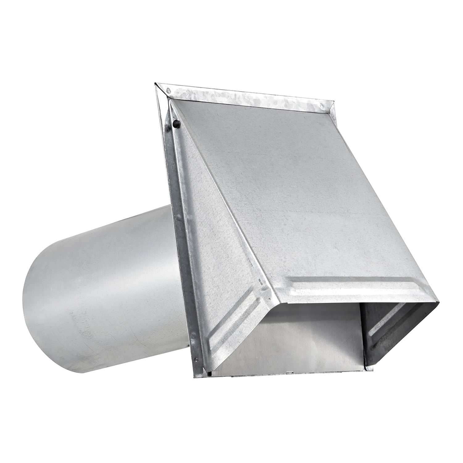Lambro 6-In. 26-Gauge Galvanized Steel Wall Exhaust Hood Bath Vent with Damper, Wire Mesh Screen, and 11-In. Pipe, 3460GMS-11, 3460GMS-11