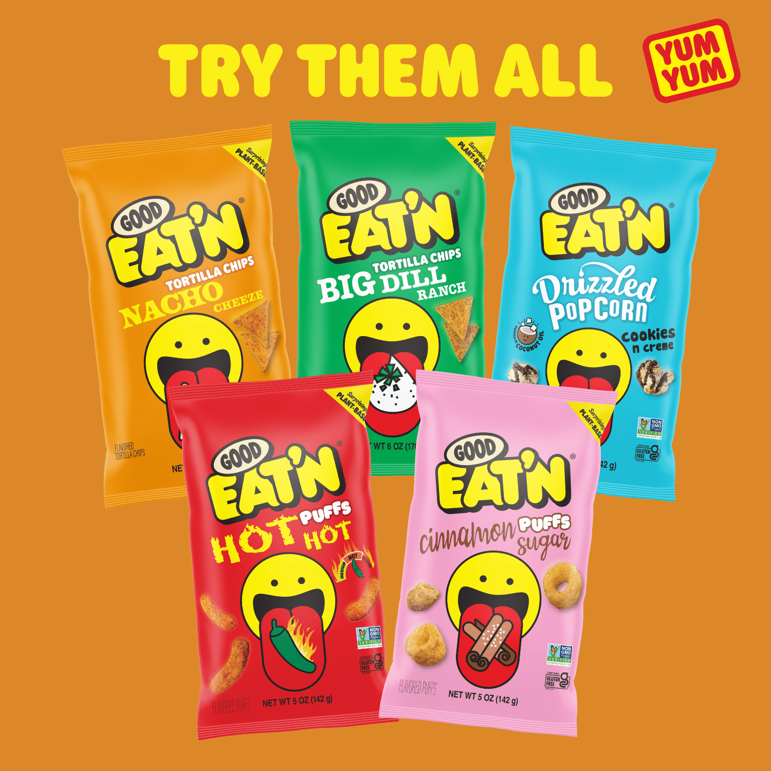 (9 pack) Good Eat'n Nacho Cheeze Tortilla Chips, Non-GMO Corn Snack, Gluten-Free, Vegan, 6oz
