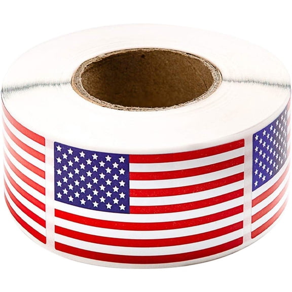 250 Pcs American Flag Stickers Self-Adhesive USA Flag Stickers 4th of July Stickers for Independence Day Festival Parades Party Decoration Supplies