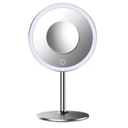 Impressions Vanity Luxe Tabletop Tri Tone LED Makeup Mirror with 10x Magnification (Silver)