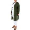 thumbnail image 5 of Wright's Women's Plus Size Long Sleeve Open Front Pocket Jersey Duster Cardigan, 1X-5X, 5 of 7