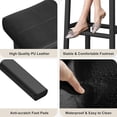 thumbnail image 2 of Qinaqin 24 Inch Backless Saddle Barstools Set de 2 Counter Altura Upholstered Padded con Curved Surface Metálico Leg y Footrest para Kitchen Hogar Bar, 2 of 8