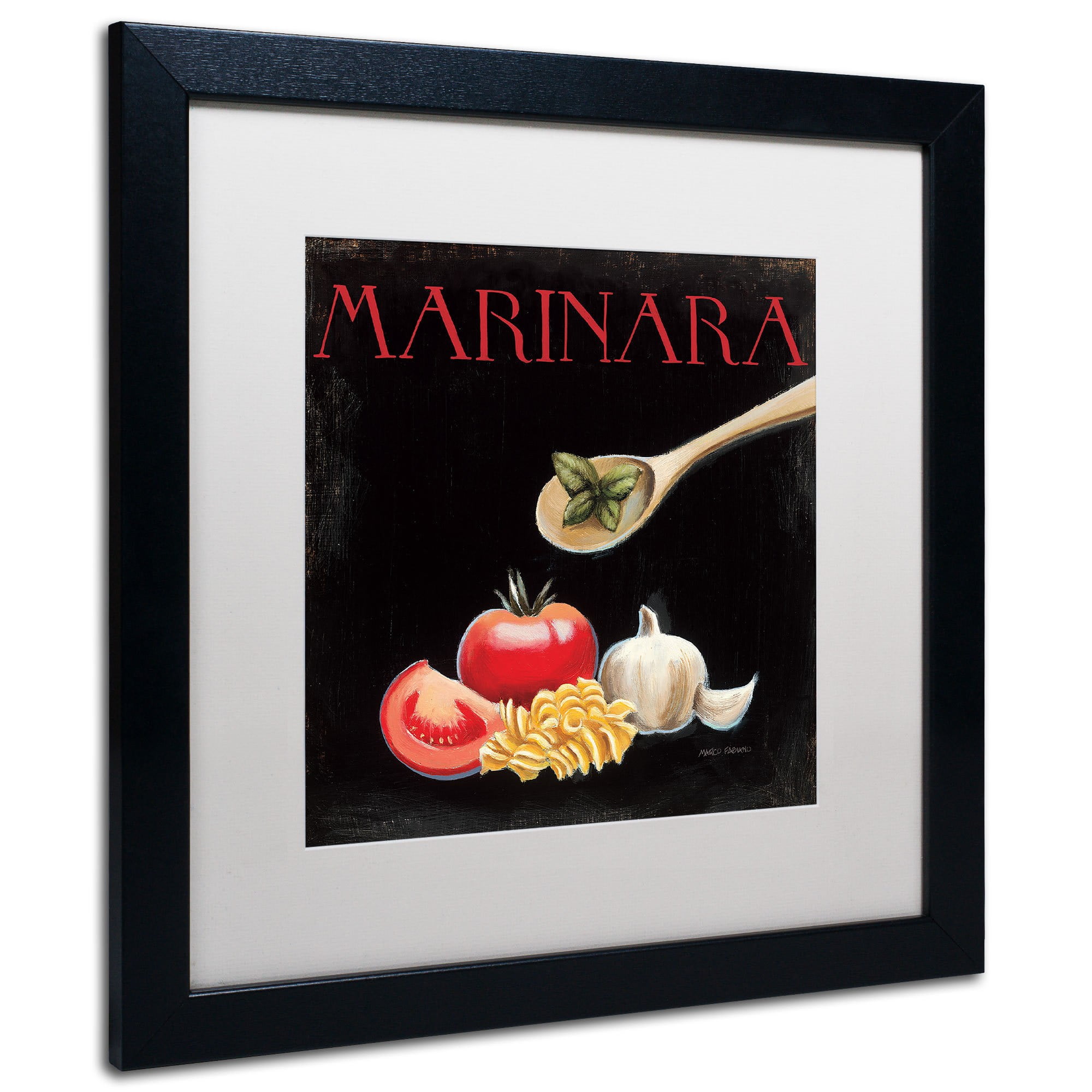 Trademark Fine Art "Italian Cuisine IV" Canvas Art by Marco Fabiano White Mat, Black Frame