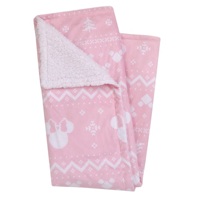 Manta de bebé Disney Minnie Mouse para invierno y Navidad Sherpa