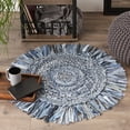 thumbnail image 3 of Denim Blue Rag Rug 3 Ft Round, 3 of 4