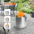 thumbnail image 6 of Red Mountain Valley 19 inch Portable Wood Burning Smokeless Fire Pit 360° Warm Spreading with Removable Ash Pan, Outdoor Fireplaces for Camping, Backyard, Garden, Patio, Silver, 6 of 9