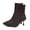 Brown, variant on Wine Womens Winter Slip On Stretch Knit Boots Pointed Toe High Heel Casual Comfortable Sock Ankle Ladies Boots