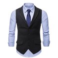 thumbnail image 2 of IROINNID Men's V-Neck Peak Lapel Sleeveless Solid Color Comfy Single-breasted Vest Gilet Fit Breathable Business Streetwear Jacket, 2 of 8