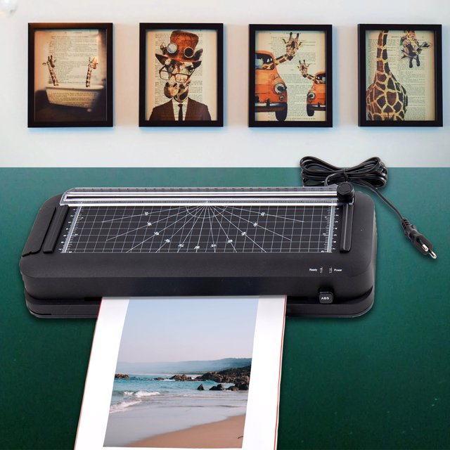 eccomum Thermal Laminator Desktop A4 Laminator Machine with Laminating Punching Paper Cutting Function Automatic Laminator Paper Trimmer for Home School Office 300mm/min