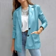 thumbnail image 4 of Baberdicy Leather Jacket Women's Warm Faux Leather Biker Jacket Zip Outer Jacket Lapel Short Jacket Wool Winter Top Leather Small Womens Blazer Blue, 4 of 6