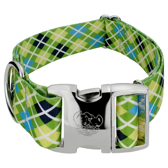 Country Brook Petz® 1 1/2 inch Premium Margarita Argyle Dog Collar, Large