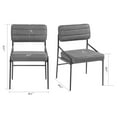 thumbnail image 4 of Becker Brown Faux Leather Dining Chair with Black Iron Legs, 4 of 8