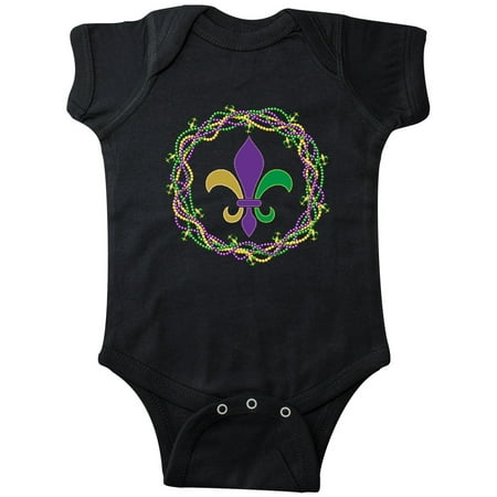 

Inktastic Mardi Gras Fleur de Lis Beads Gift Baby Boy or Baby Girl Bodysuit