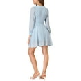 thumbnail image 3 of Allegra K Women's Peter Pan Collar Swiss Dots Long Sleeve Retro Mini Dress, 3 of 6