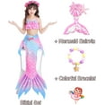 thumbnail image 2 of 5PCS Mermaid Tails for Swimming for Girls Kids Mermaid Swimsuit Costume Princess Bikini Set Bathing Suits High quality, 2 of 5