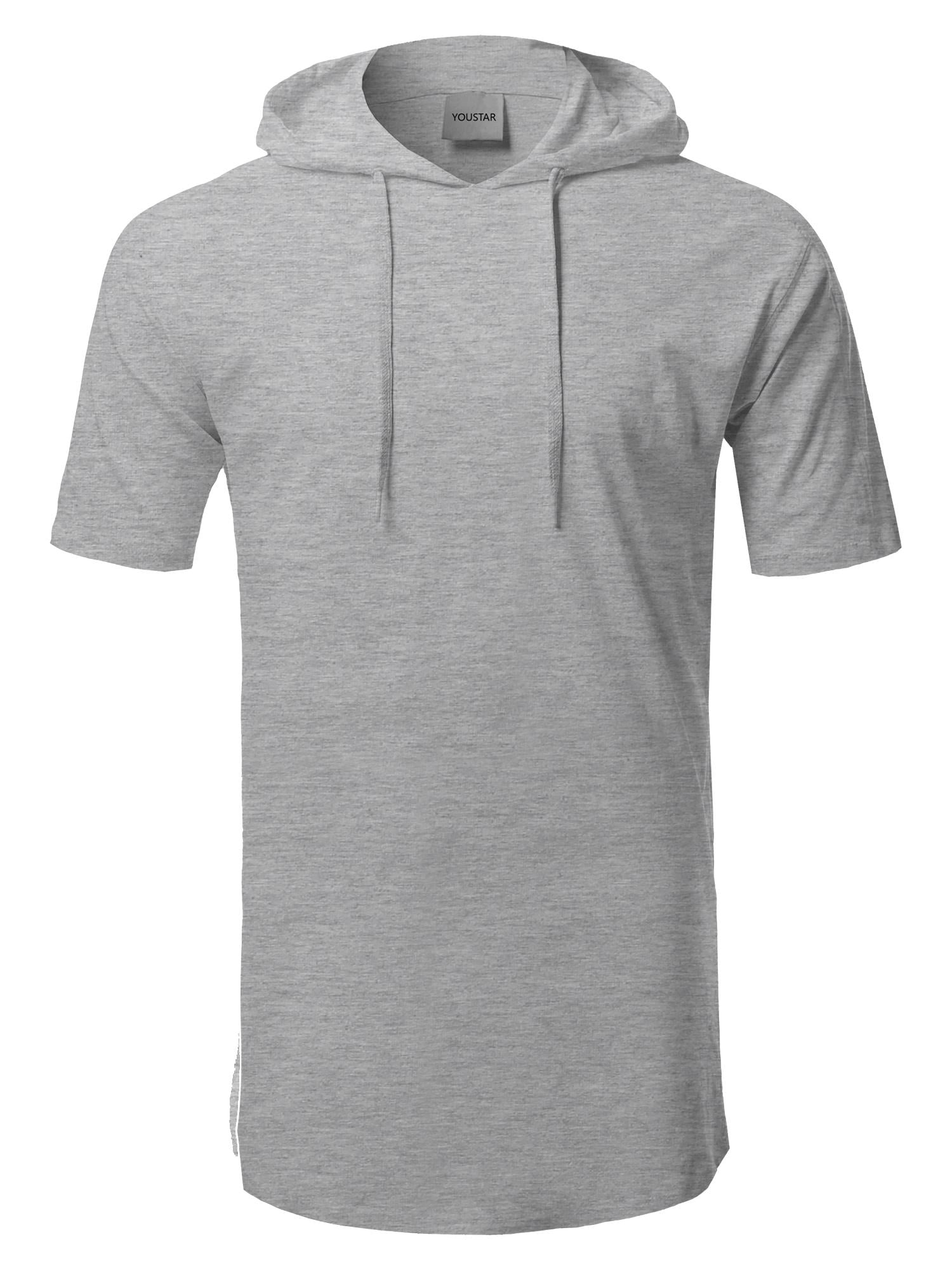 FashionOutfit Men's Solid Drawstring Hood Short Sleeve Top - Walmart.com
