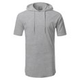 thumbnail image 1 of FashionOutfit Men's Solid Drawstring Hood Short Sleeve Top, 1 of 1