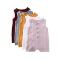 thumbnail image 6 of Qmyliery Summer Baby Girls Boys Clothes Romper Cute Baby Sleeveless Cotton Linen Jumpsuit Outfits, 6 of 6