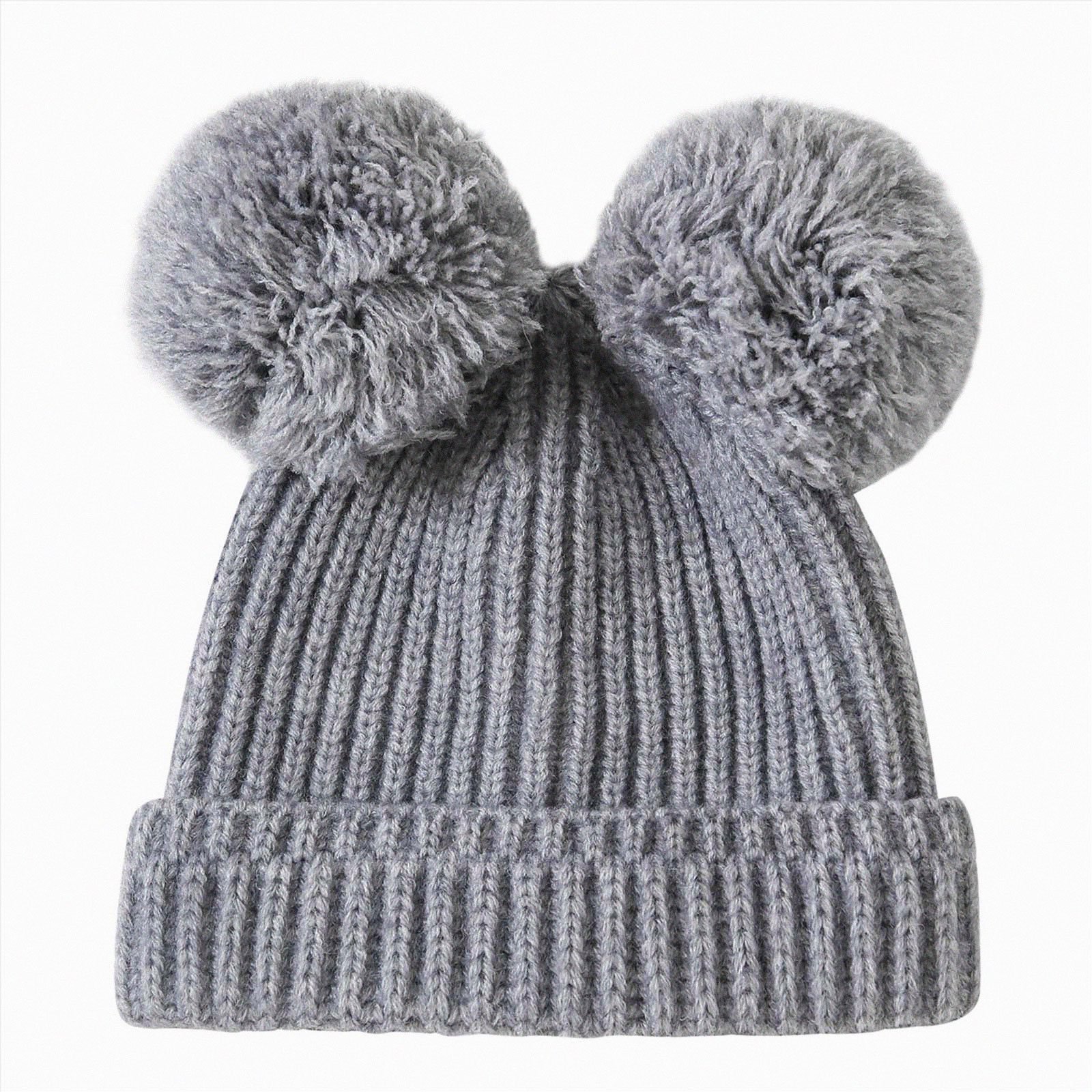 NIEWTR Hats for Baby Girls Toddler Kids Winter Soft Knitted Warm Furry Bear Ears Hat
