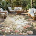 thumbnail image 3 of Fsddascl Pink Rose Spring Floral Outdoor Rug for Patio/Deck/Porch, Non-Slip Large Area Rug 5 x 8 Ft, Summer Roses Flowers Farmhouse Indoor Outdoor Rugs Washable Area Rugs, Camping Rug Carpet, 3 of 5
